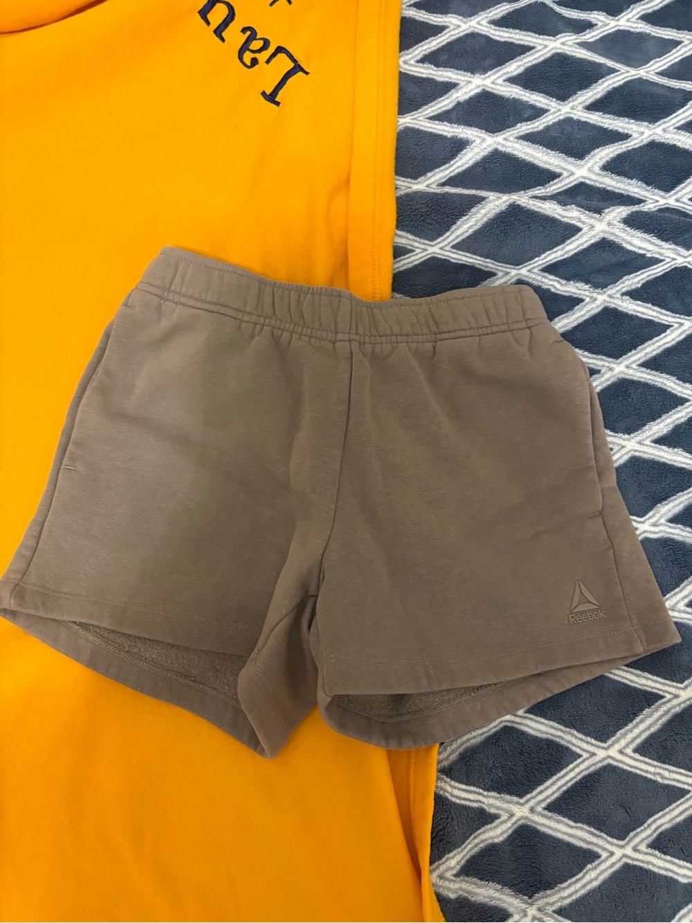 Reebok Women's fleece Athletic Shorts in Taupe